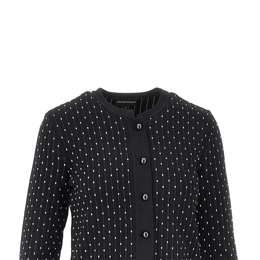 EMPORIO ARMANI S ottoman knit crewneck cardigan
