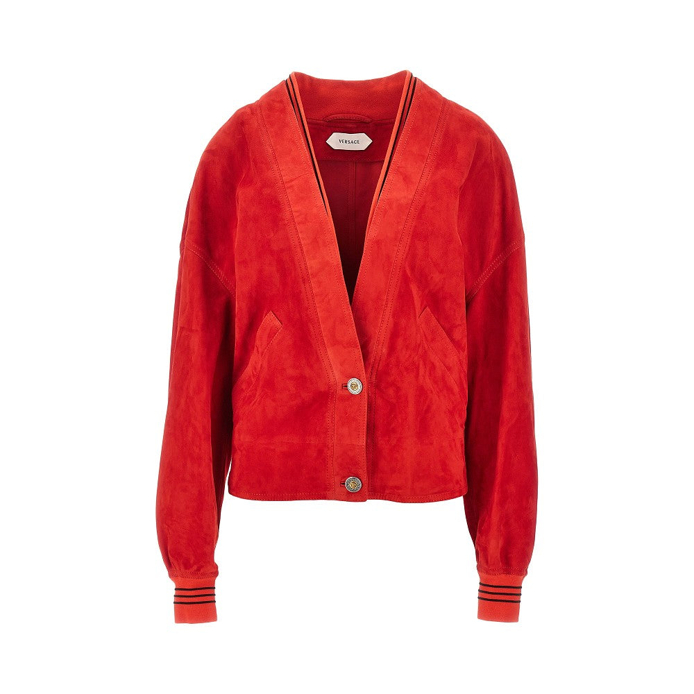 suede leather cardigan