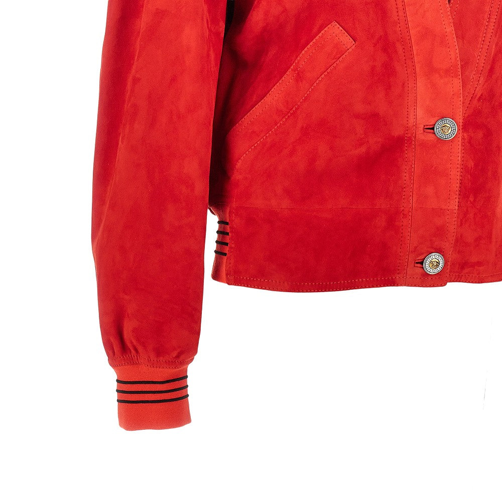 VERSACE 40 suede leather cardigan