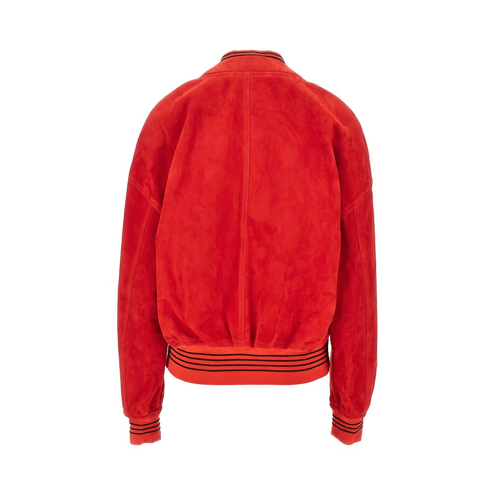 suede leather cardigan
