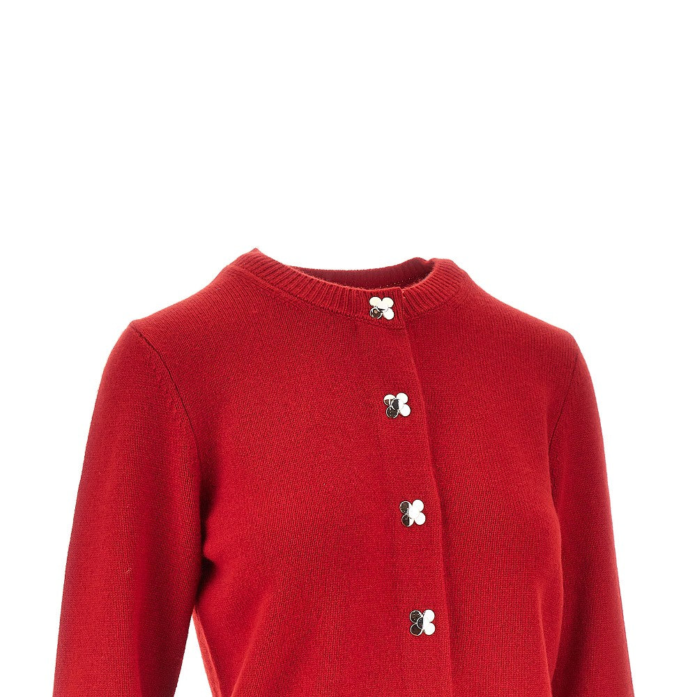 cashmere cardigan with floral buttons