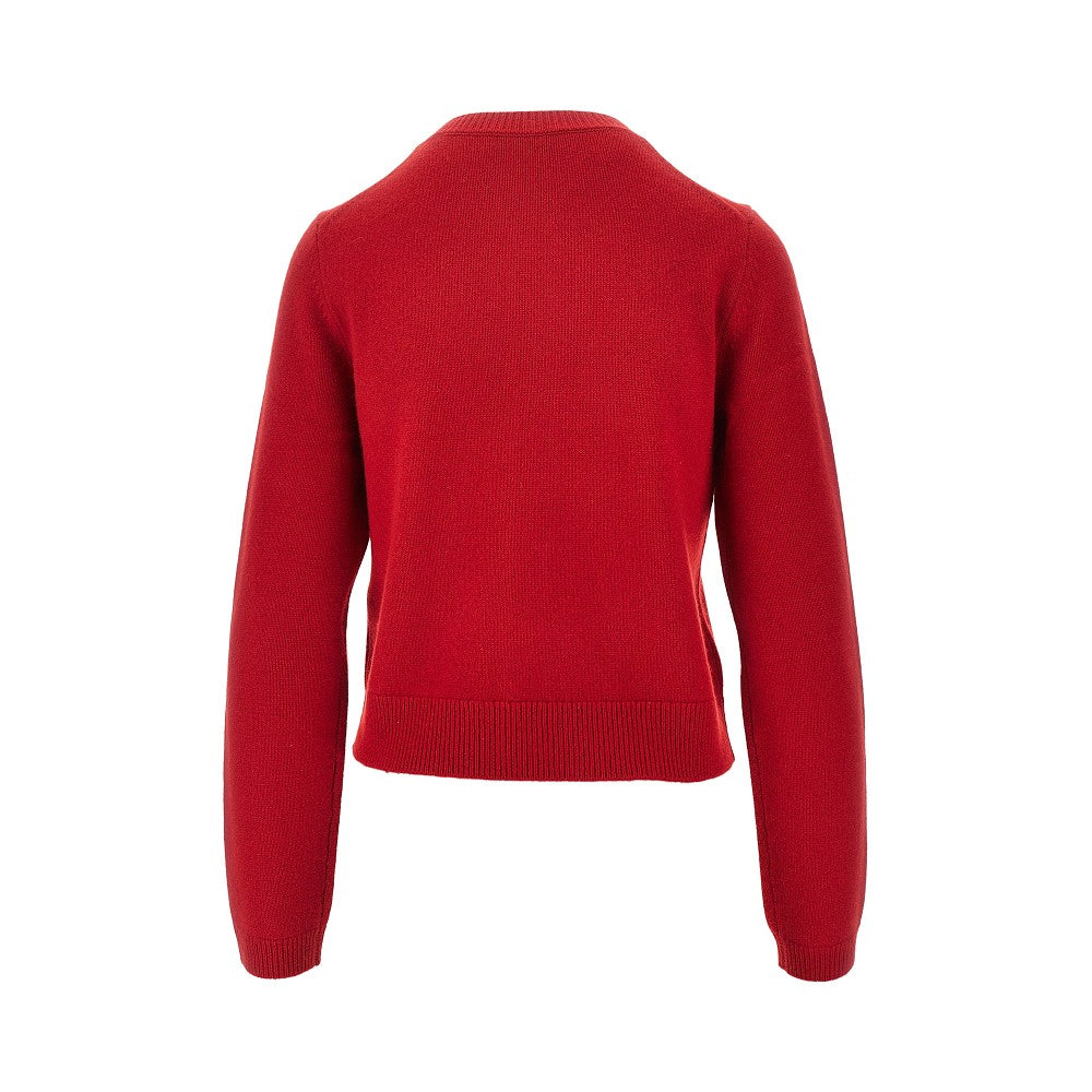 cashmere cardigan with floral buttons