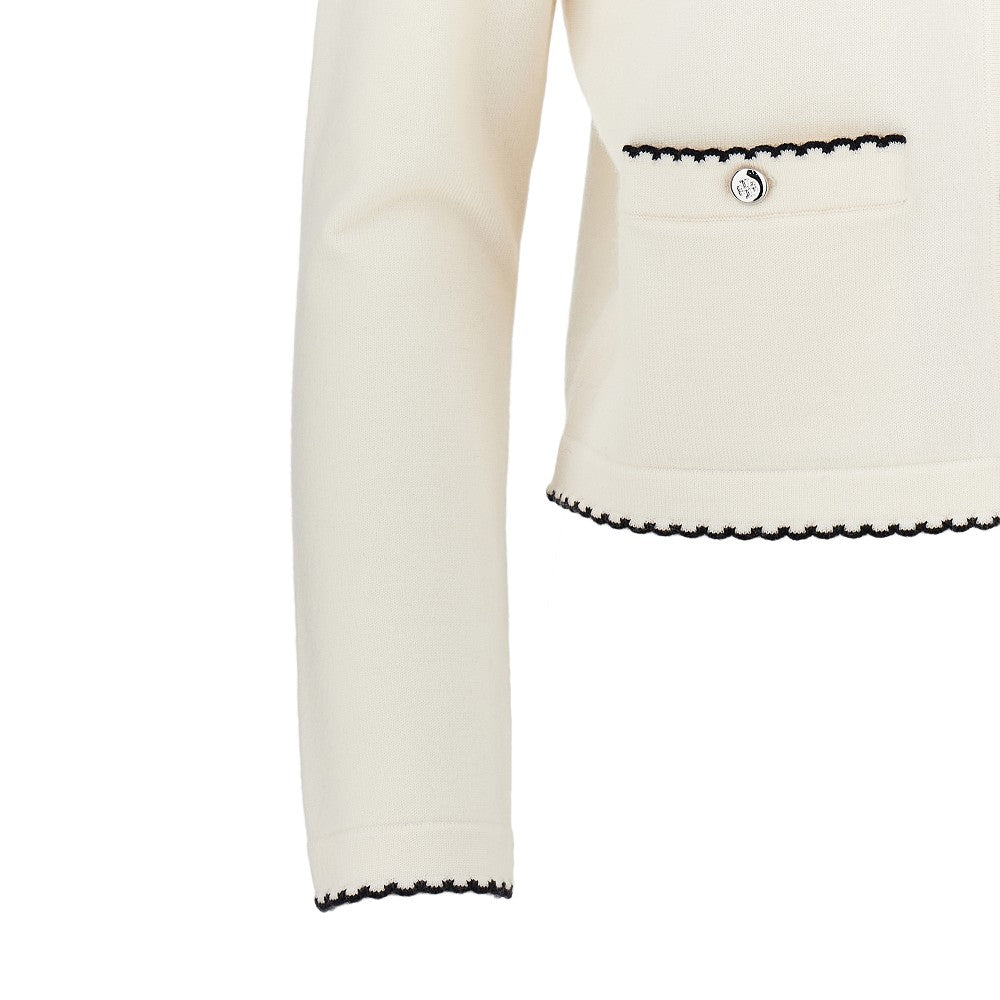 TORY BURCH S kendra cardigan with scalloped edges