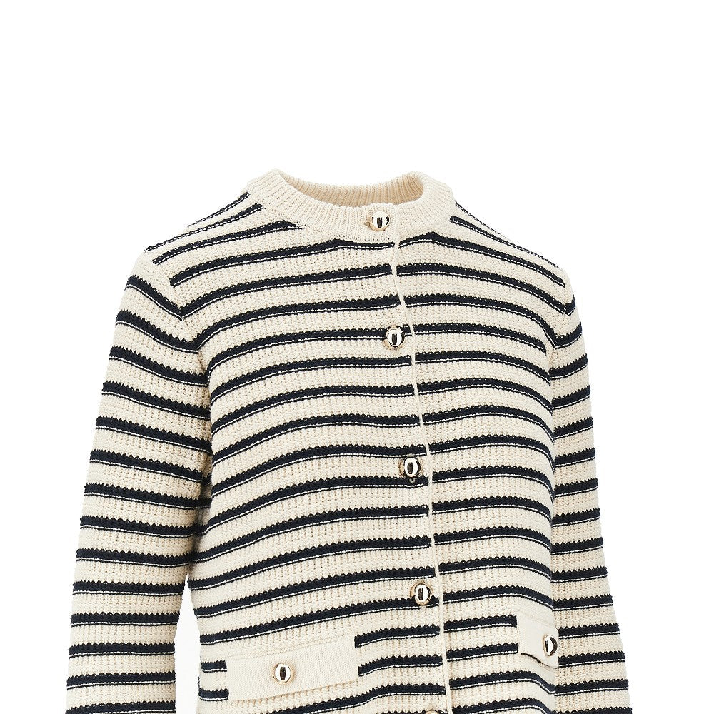 MAX MARA WEEKEND S cotton-blend striped knitted cardigan