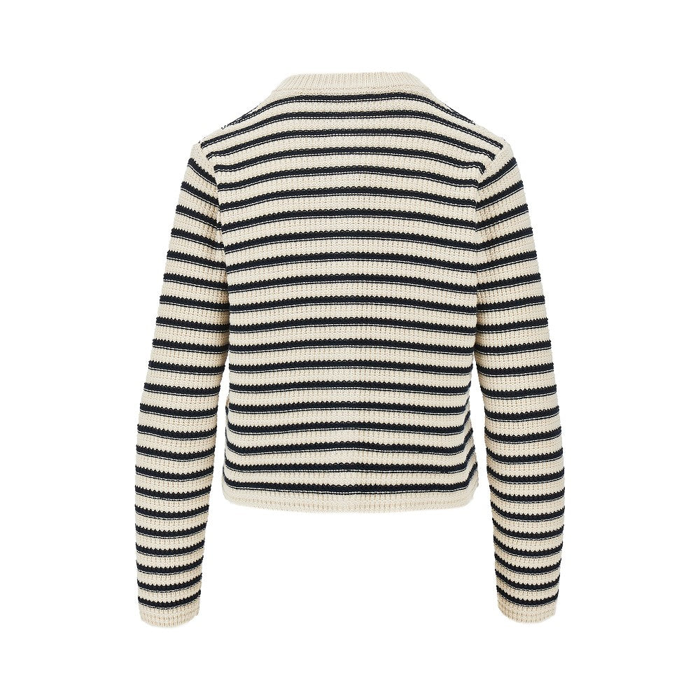 MAX MARA WEEKEND S cotton-blend striped knitted cardigan
