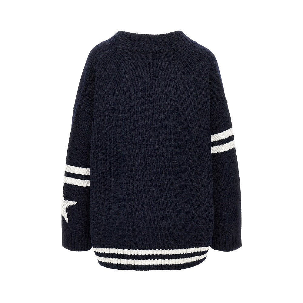 knitted cardigan with logo