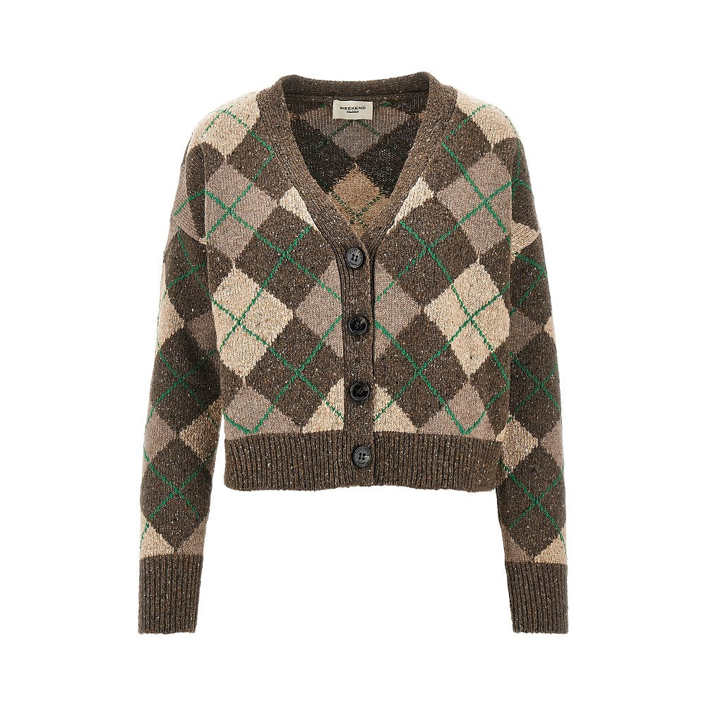MAX MARA WEEKEND XS wool-blend argyle cardigan