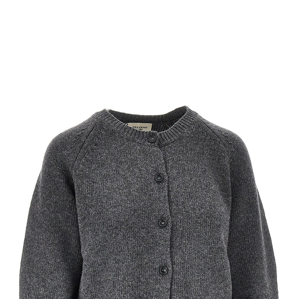 wool short cardigan