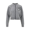 logo embroidery wool and cashmere cardigan