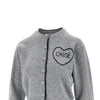 logo embroidery wool and cashmere cardigan