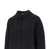 cheetah-print collar wool cardigan