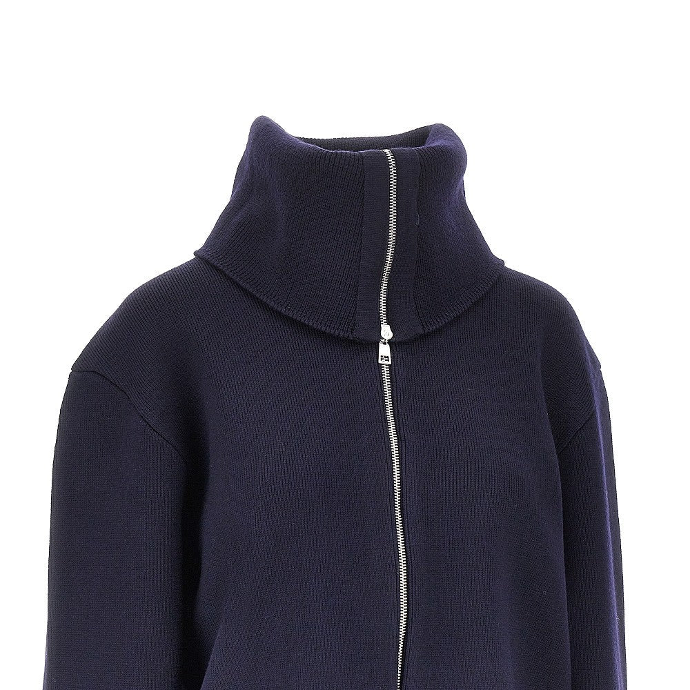 stretch wool full-zip cardigan