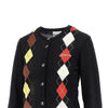 knitted cardigan with diamond motif