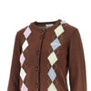 knitted cardigan with diamond motif