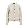 logo intarsia merino wool cardigan