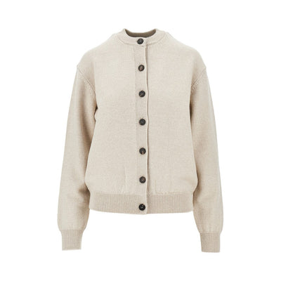 logo intarsia merino wool cardigan