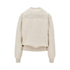 logo intarsia merino wool cardigan
