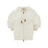 full-zip hoodie with nylon sleeves