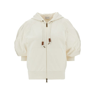 full-zip hoodie with nylon sleeves