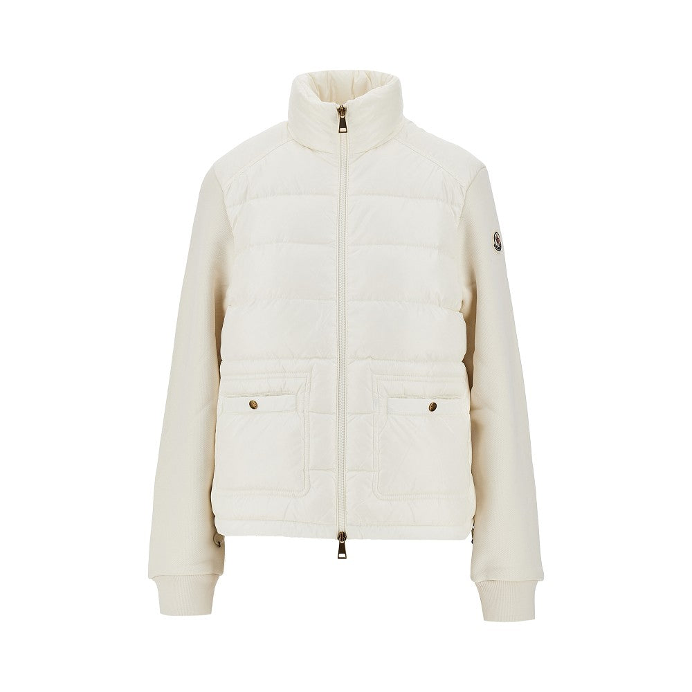 french terry and nylon full-zip jacket
