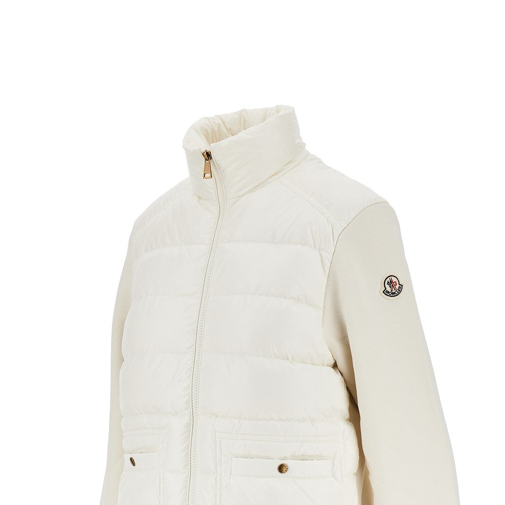 french terry and nylon full-zip jacket