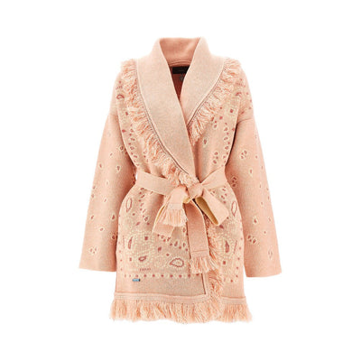 bandana jacquard cashmere blend cardigan