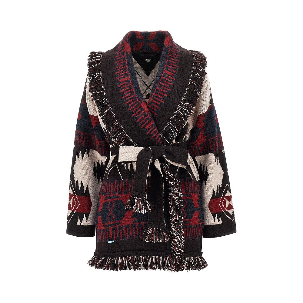 icon jacquard wool cardigan