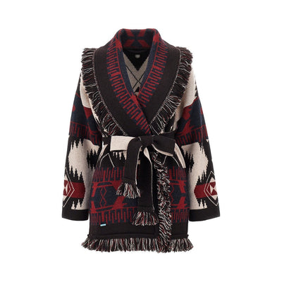 icon jacquard wool cardigan