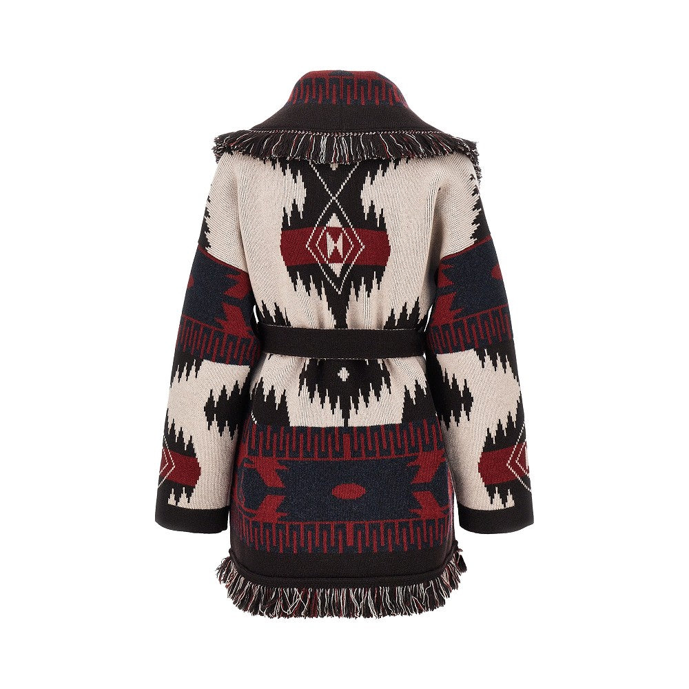 icon jacquard wool cardigan
