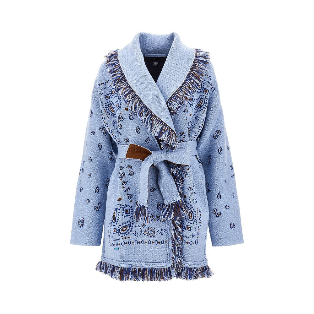 bandana jacquard wool cardigan