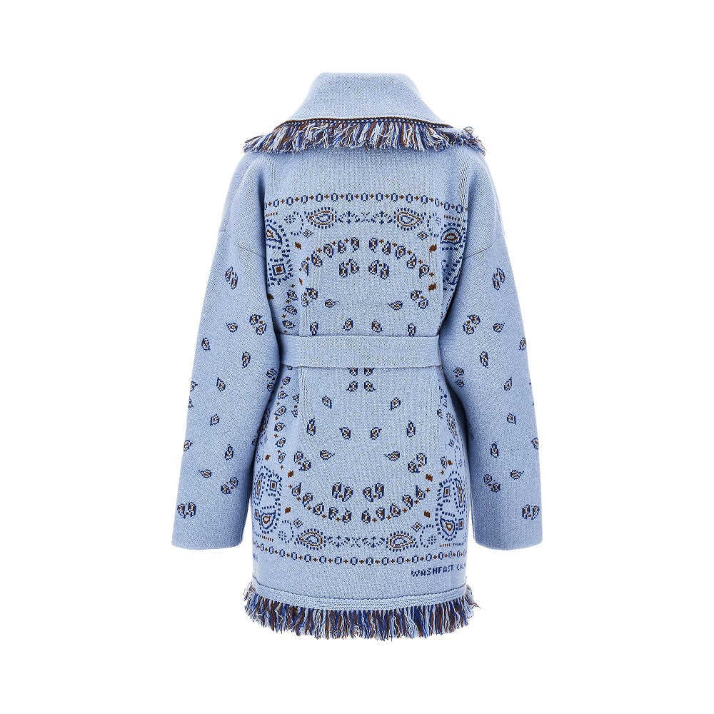 bandana jacquard wool cardigan