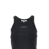 logo print ribbed tank top