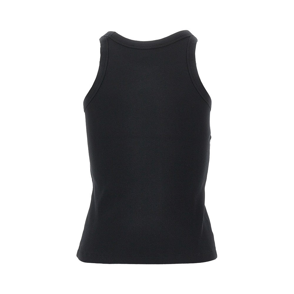 logo print ribbed tank top