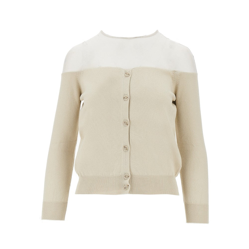 MM6 S knitted cardigan with mesh inserts