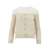 knitted cardigan with mesh inserts