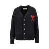 wool cardigan with ami de coeur inlay