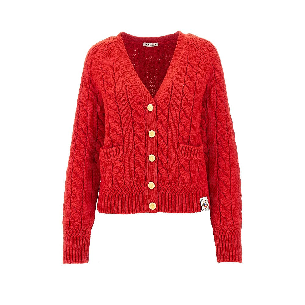 BALLY 40 merino wool cable knit cardigan