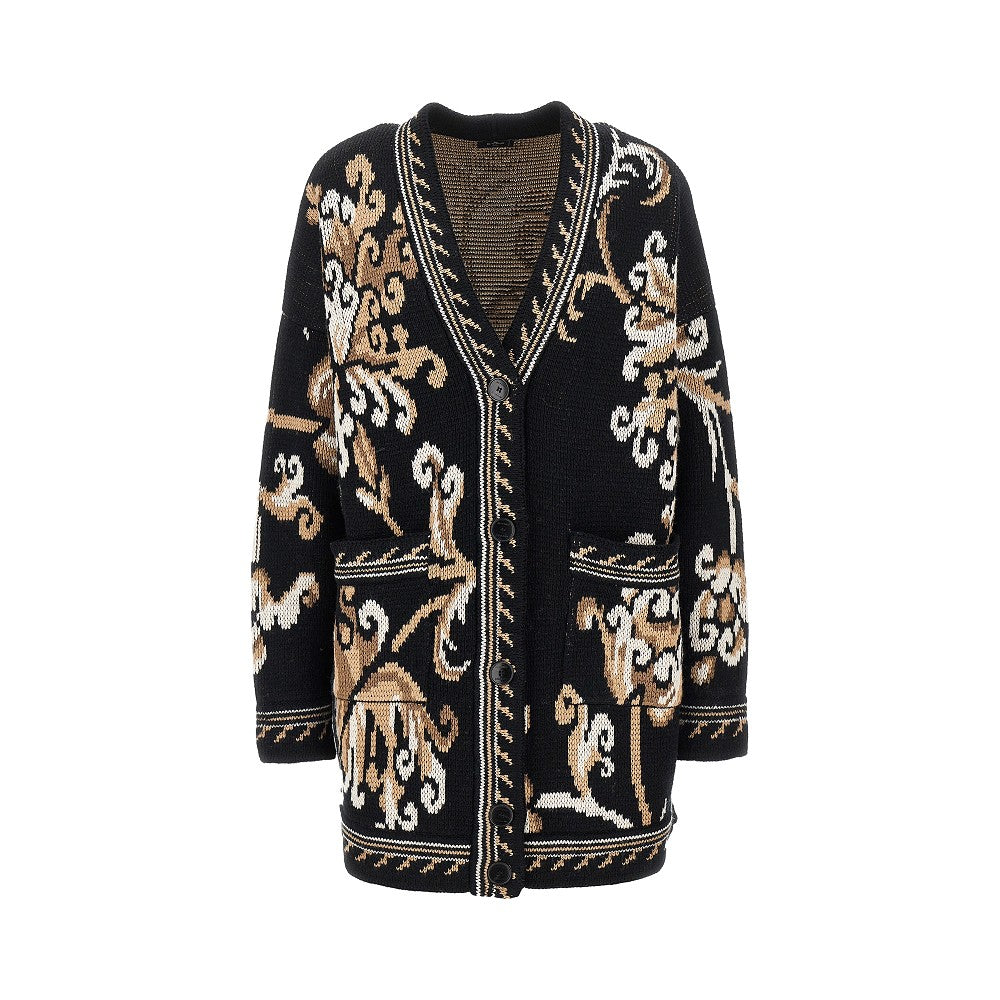 ETRO 42 jacquard wool cardigan
