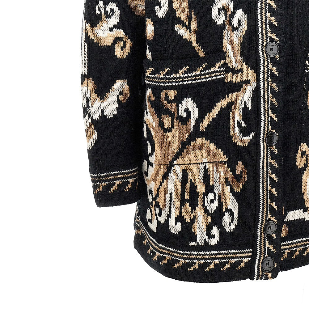 ETRO 42 jacquard wool cardigan