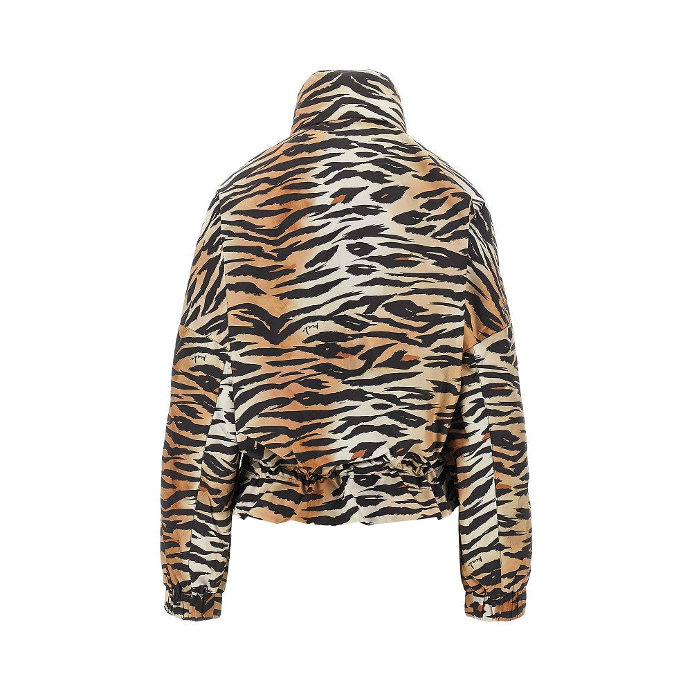 animalier print technical canvas jacket
