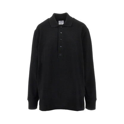 COURREGES S oversized piquet polo shirt