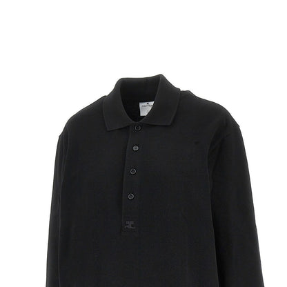 COURREGES S oversized piquet polo shirt