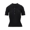 ribbed knit polo shirt