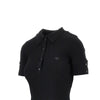 ribbed knit polo shirt
