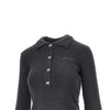 butterfly buttons knitted polo shirt