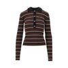 knitted polo shirt with striped motif