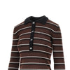 knitted polo shirt with striped motif