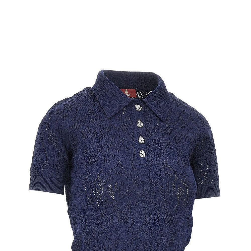 esibizionista capsule knit cropped polo shirt