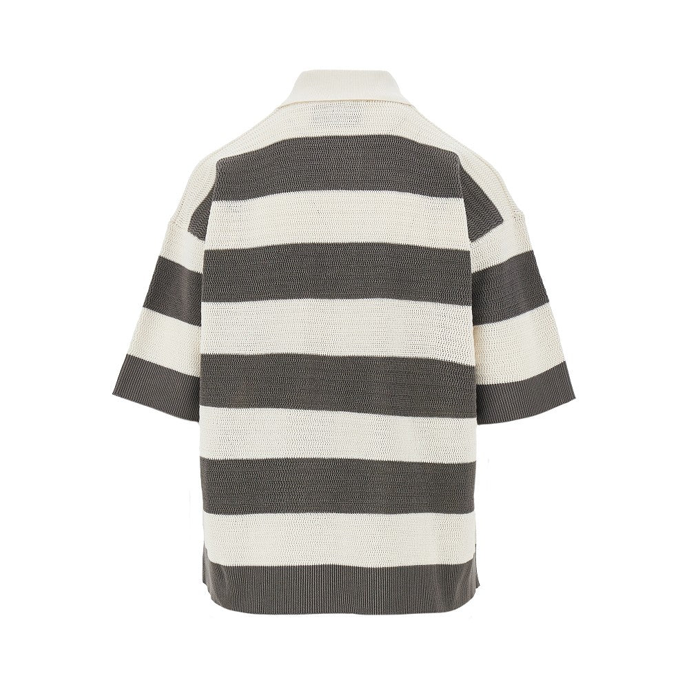 ami de coeur patch knitted polo shirt