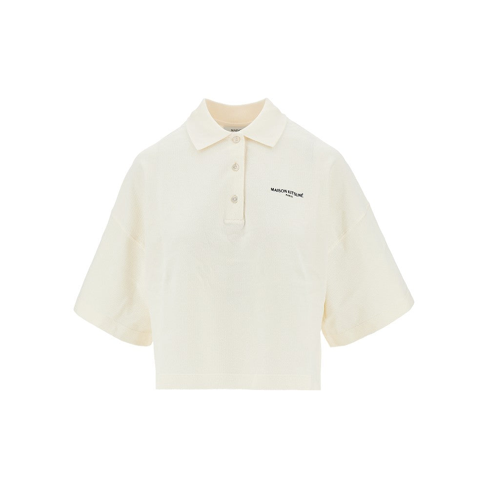 MAISON KITSUNE M logo embroidery oversized boxy fit polo shirt